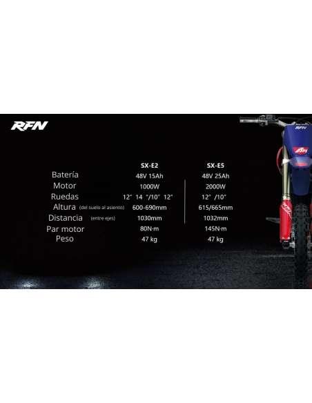 RFN Warrior Kids SX-E2 Pit Bike 1000W 12/10"