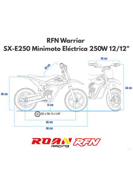 RFN Warrior SX-E250 12/12” minicross eléctrica 250W